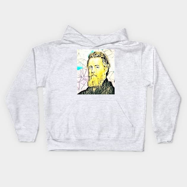 Herman Melville Portrait | Herman Melville Artwork 2 Kids Hoodie by JustLit